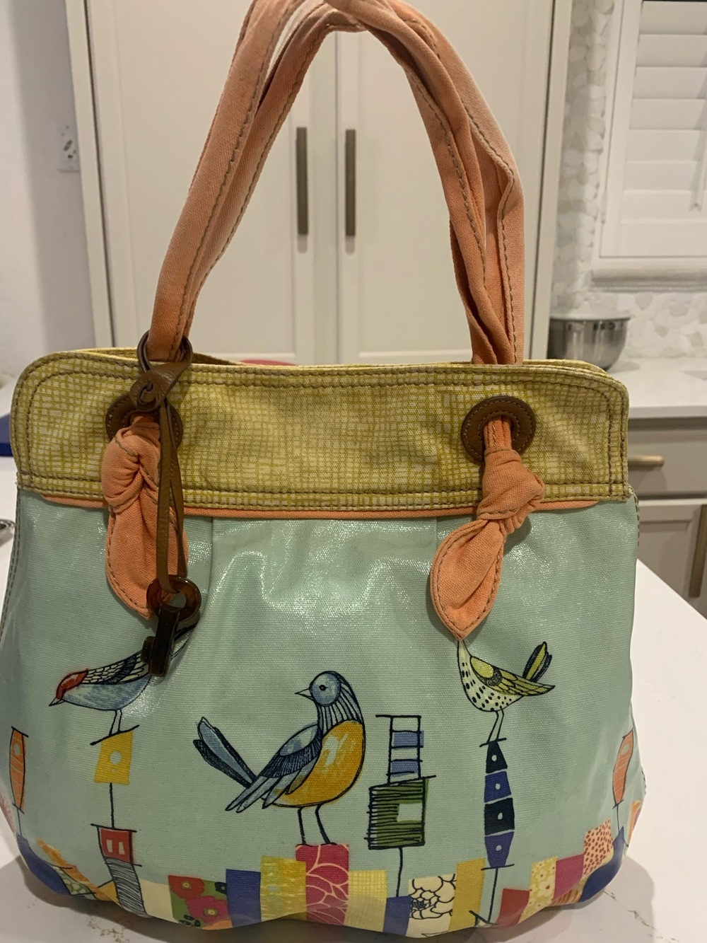Vintage Fossil Bird Print Bag